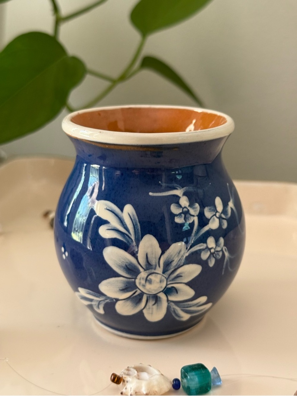 Vintage Dubuis Bosshard Hand Painted Bud Vase Floral Peacock